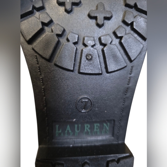 ☔️ Elegant Polo Ralph Lauren Houndstooth Women's Rain Boots Sz 7 - Picture 6 of 7
